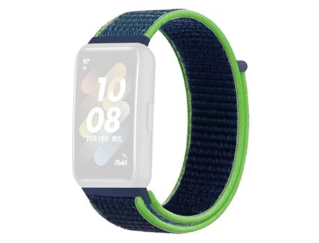 Correa de nailon ajustable cierre de lazo para Huawei Band 7 - verde azul