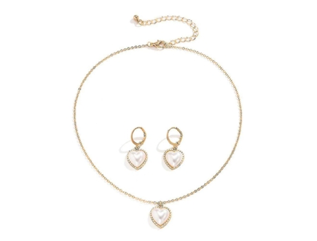 Collar de mujeres de lujo Nuevo corazón de moda Pendientes colgantes para siempre Pearl Pearl