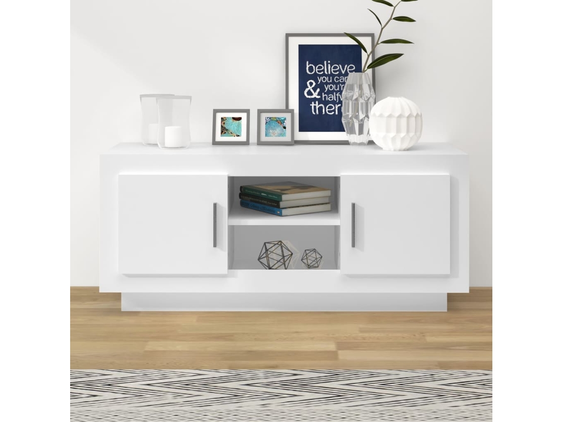 Mueble para Armario Tv 102X35X45 Cm Madera Procesada Blanco