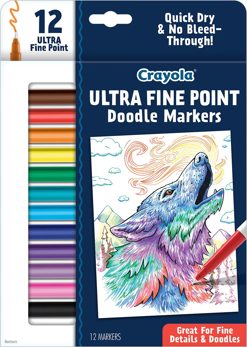 Marcadores Crayola de punta ultrafina de 12 quilates para Adolvayotoy