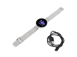 Pulsera Inteligente Resistente Al Agua, Monitor De Frecuencia Cardíaca Para Fitness, Correa De Acero Plateado