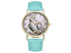 Elegante Reloj De Pulsera De Cuarzo Para Hombre/mujer Con Estampado De Dibujos Animados En Color Menta.