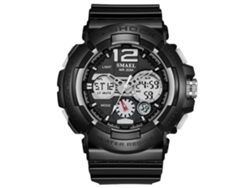 Reloj Electrónico Deportivo Led Nocturno Impermeable De Plástico Redondo De Cuarzo Gris 1415