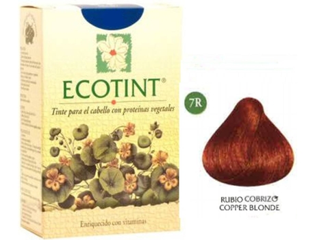Tinte de Cabello ECOTINT Rubio Cobre 7R (130 ml)