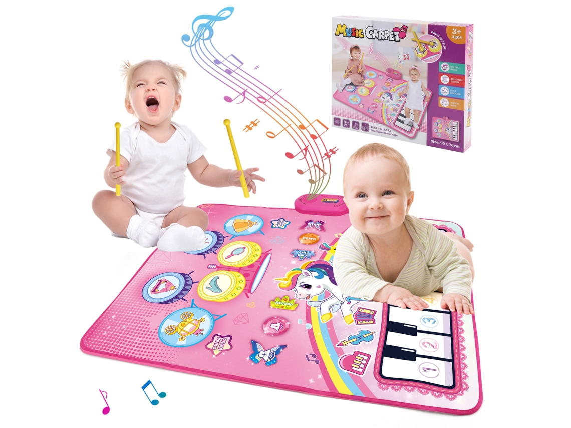 Tapete musical para bebé, tambor de juguete para bebé, tambor de