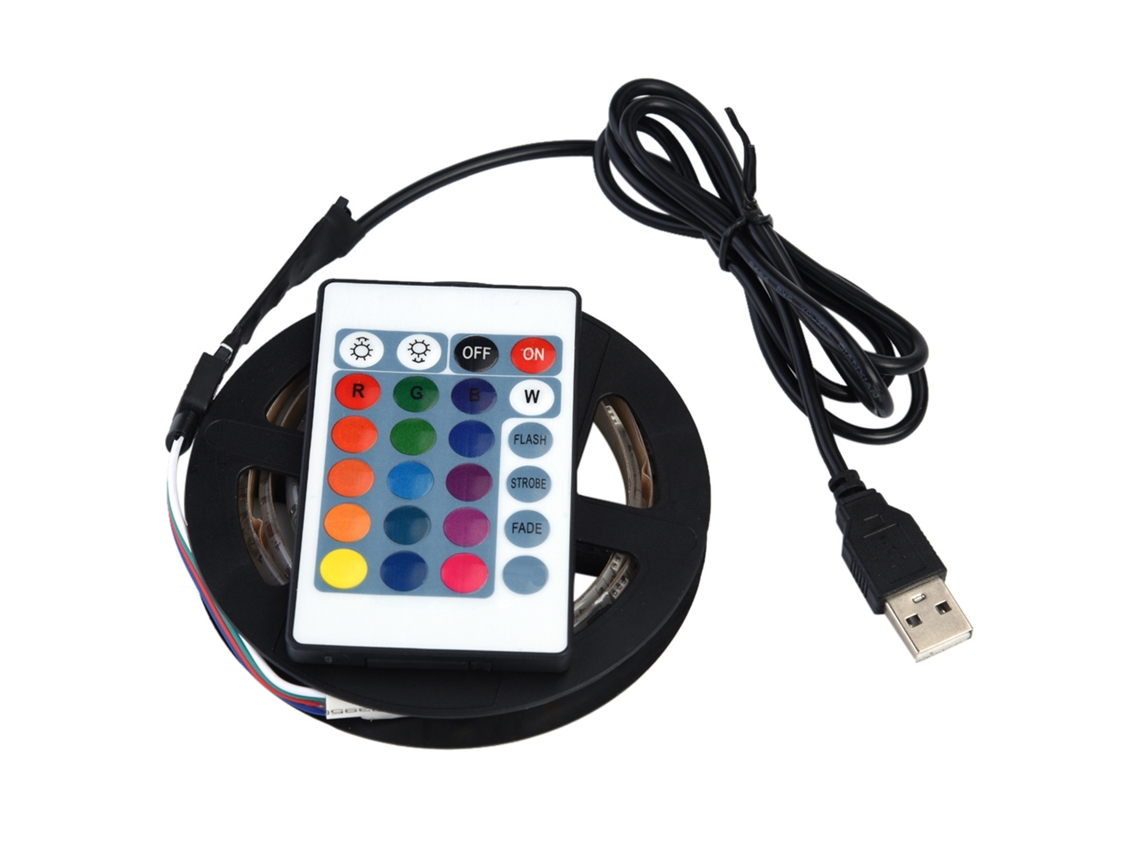 Yncm2026-tira Led Usb 5v 5050 Rgb Flexible Impermeable 1m 30led Para Fondo Tv Luz Decorativa