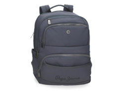 Mochila para portátil de 15" y tablet de 12" Pepe Jeans Corin gris, adaptable a trolley