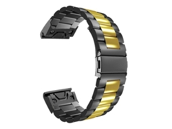 Correa Acero para Garmin Tactix 7 - Pro Ballistics Edition Negro y Dorado