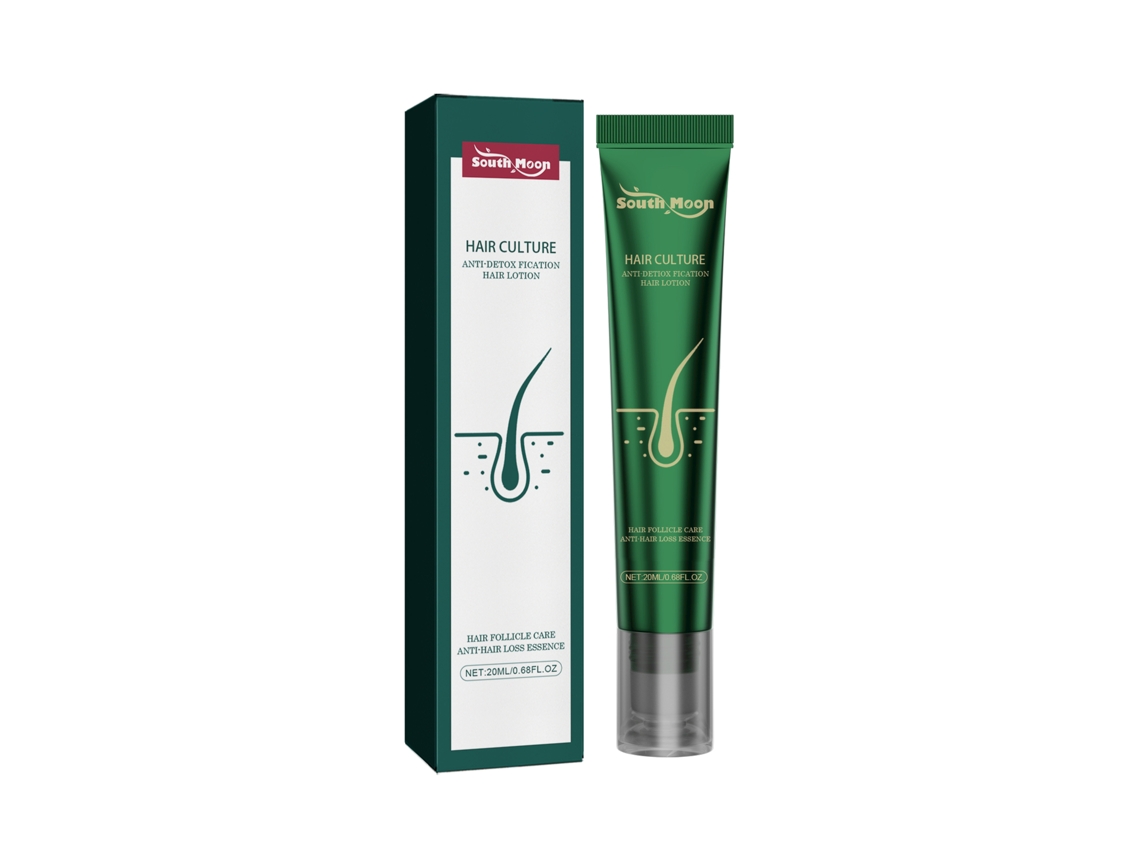 La esencia capilar de jengibre South Moon hidrata las puntas secas. Cuidado suave del cabello.