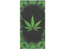 Toalla De Playa De Microfibra Negra Cannabis