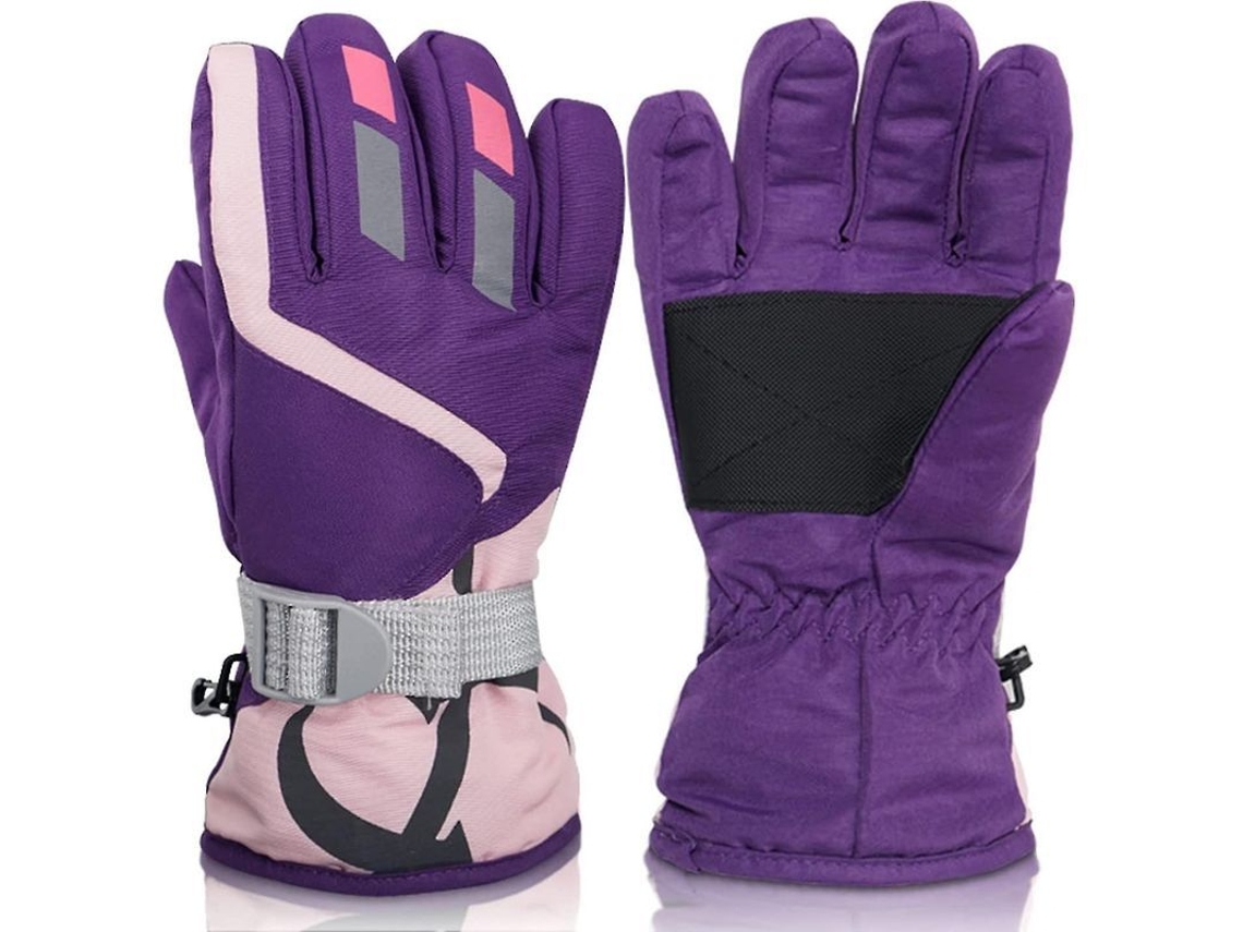 2026-guantes De Esquí Para Niños Niñas 4-6 Años Invierno Cálidos Impermeables Anti Viento Morados
