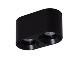 Aplique De Techo Doble Negro Con Bombilla Gu10 Space