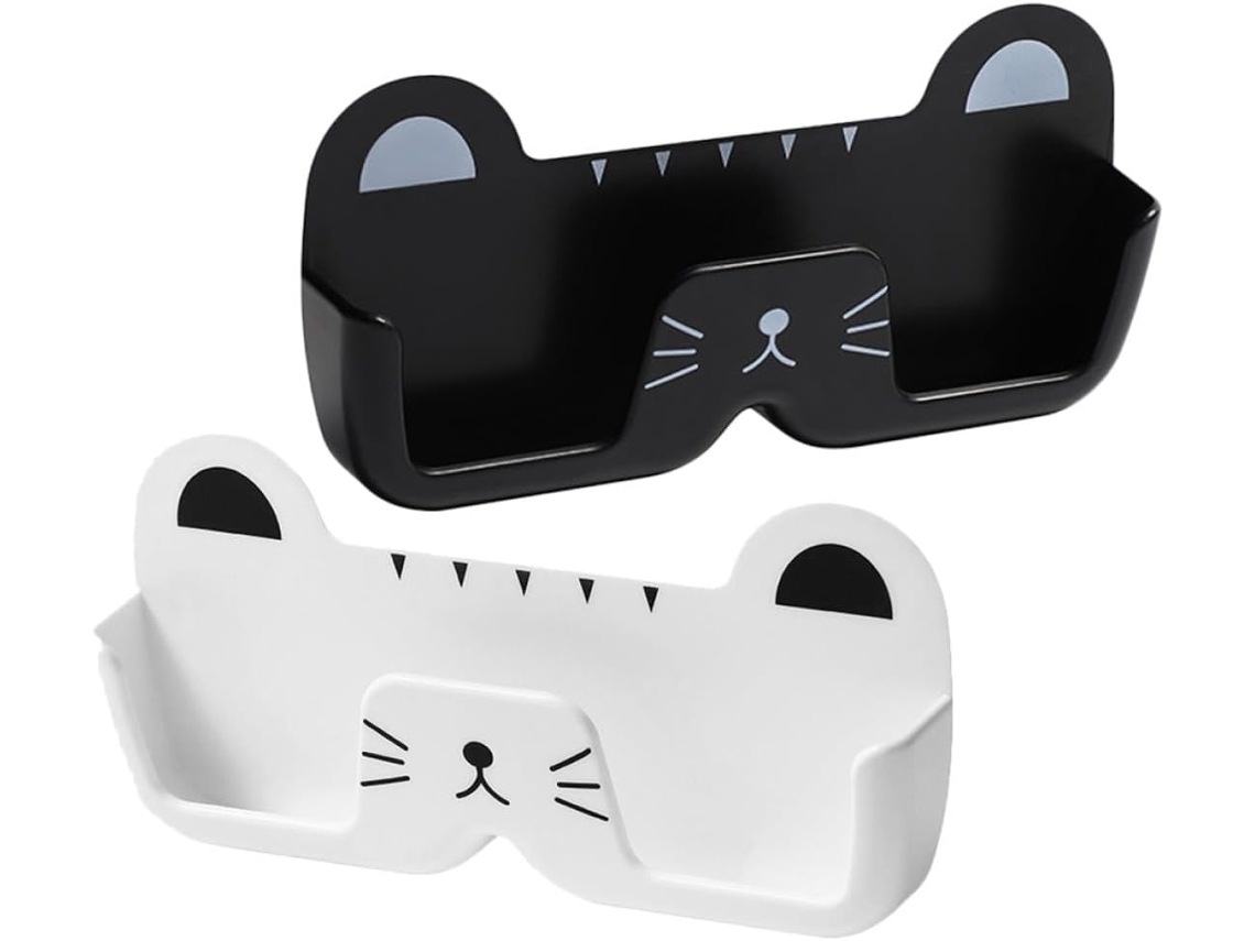 Soporte Pared Gafas Abs 2 Piezas Estuche Blanco Negro Protección Completa Almacenamiento Armarios