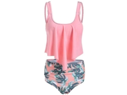 2026-traje De Baño Tankini Para Mujer De Talle Alto Con Volantes Material Poliéster Relleno Moda Playa