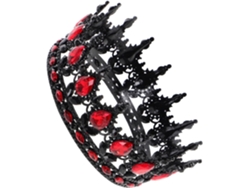 Cuelloronne Baroque Noire Y Rouge Légère Alliage Diadème Élégant Para Mariée Reine Fête Y Costume ...