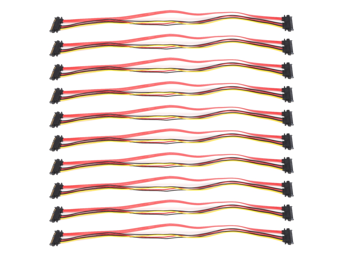 10 Cables De Extensión Sata De Datos Y Alimentación De 7+15 Pines Macho A 22 Pines Hembra Para Discos Duros Externos