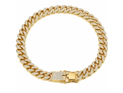 Collar Polski Aleación De Zinc Dorado 45 Cm 1 Unidad Con Circonitas Pulido Ligero Para Gato Y Perro Pequeño Paseo Y Viaje