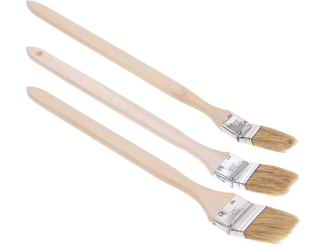Brocha Curva Con Cerdas Naturales Y Mango Largo Y Ligero Para Proyectos De Bricolaje En Paredes Y Muebles.