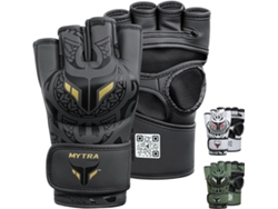 Guantes Mma Mytra Fusion - Polivalentes Para Grappling Sparring Et Combate En Jaula - 4 Oz - Negro Tribal