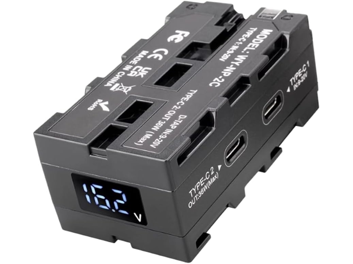 Fuente De Alimentación Externa, Luz Led, Puerto V, Batería Ficticia, Np-f, Monitor Virtual De Doble Cara, Noticias