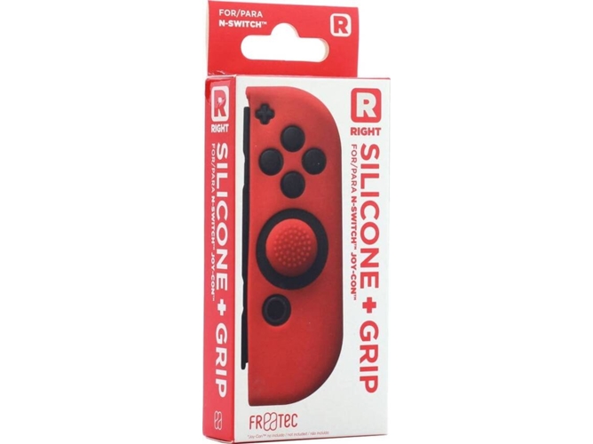 Funda para mando + Grips Silicona FREETEC FT1014 (Nintendo Switch - Joy-Con Der - Rojo)