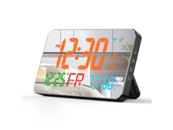 Reloj De Escritorio Wifi Tuya Con Termómetro Y Medidor De Humedad Led Digital, Calibración Automática, Brillo Ajustable Y Control Remoto Mediante Aplicación.