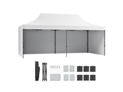 Carpa Gazebo Succebuy de 304,8 x 609,6 cm con paredes laterales y bolsa de transporte, color blanco