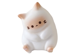 2026 Lindo juguete blando de gato de PU suave antiestrés decorativo blanco para el hogar, la oficina y los viajes