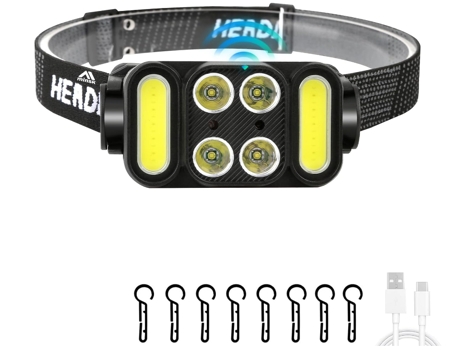 Linterna frontal recargable, sensor de movimiento 1000 lúmenes Lámparas frontales súper brillantes LED para exteriores recargable, linterna frontal...