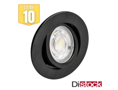 Conjunto de 10 puntos LED construidos -en 3EN1 Negro Ronda 7W IP20 BRAYTRON
