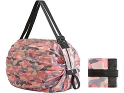 Bolsa de compras plegable y ecológica GOKOCO para viajes (rosa)