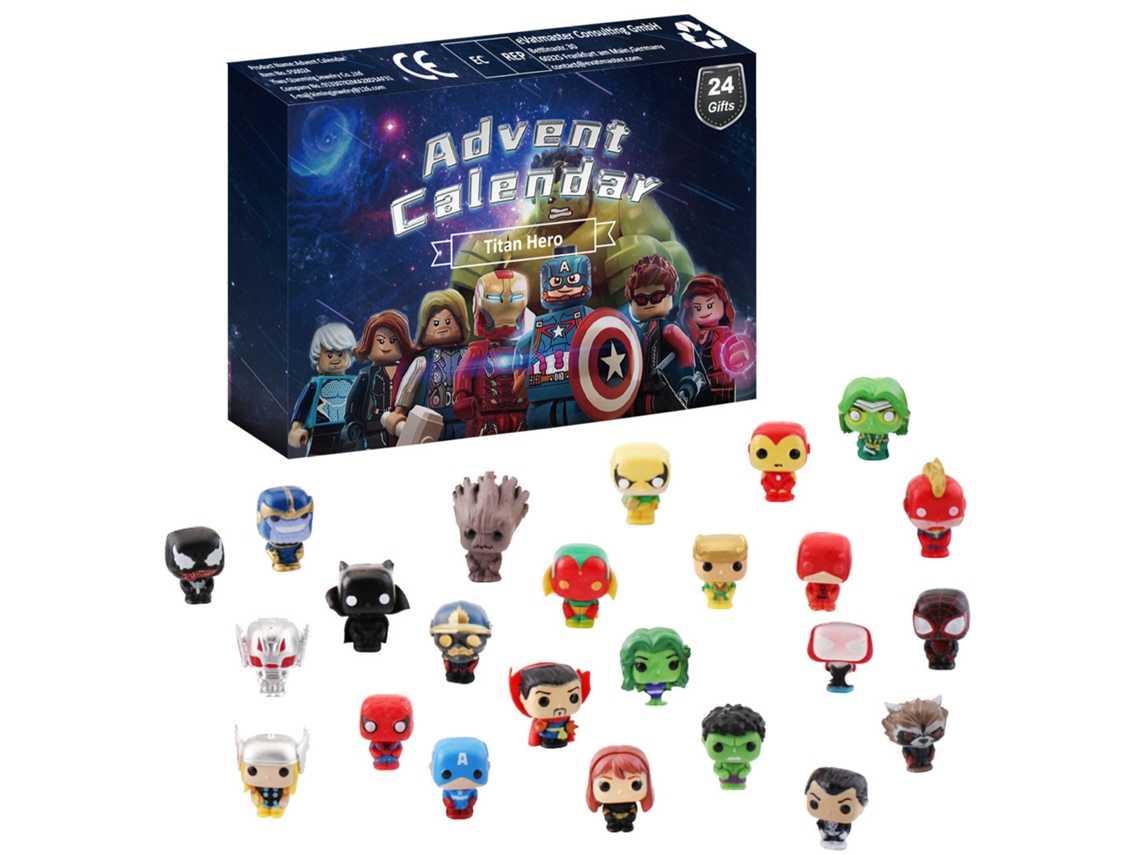 Calendario De Adviento De Navidad Con 24 Figuras De Acción De Héroes Para Niños Y Niñas.