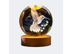 Bola De Cristal, Diseño De Colibrí, Decoración Creativa Grabada Con Láser 3d