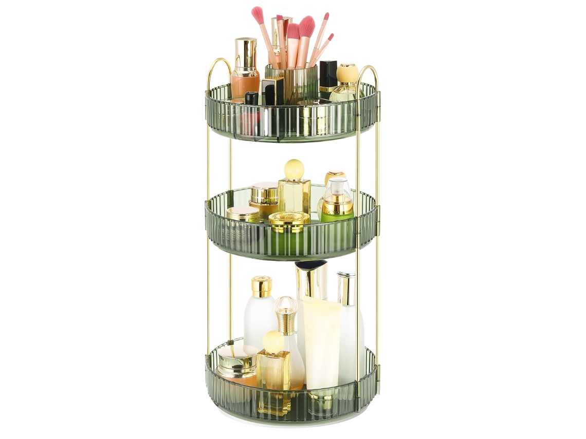 Organizador de maquillaje giratorio 360, 3 capas, gran capacidad NEVEANCE