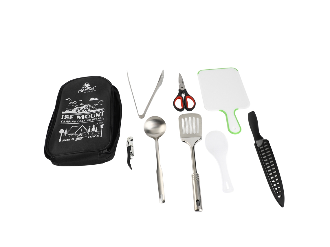 Juego De 9 Utensilios De Viaje De Acero Inoxidable Para Acampar, Cocinar, Actividades Al Aire Libre, Picnics, Barbacoas Y Senderismo.
