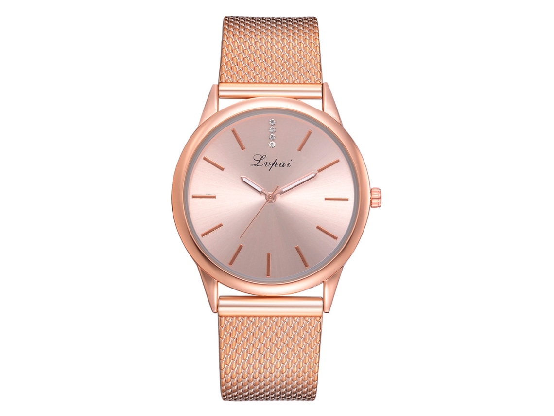 Reloj De Pulsera Vansvar Para Mujer Con Esfera Redonda Y Correa Fina De Piel Sintética (negro)