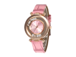 Reloj De Pulsera Rosa De Cuarzo Redondo De Aleación, Estilo Casual De Negocios Para Parejas.