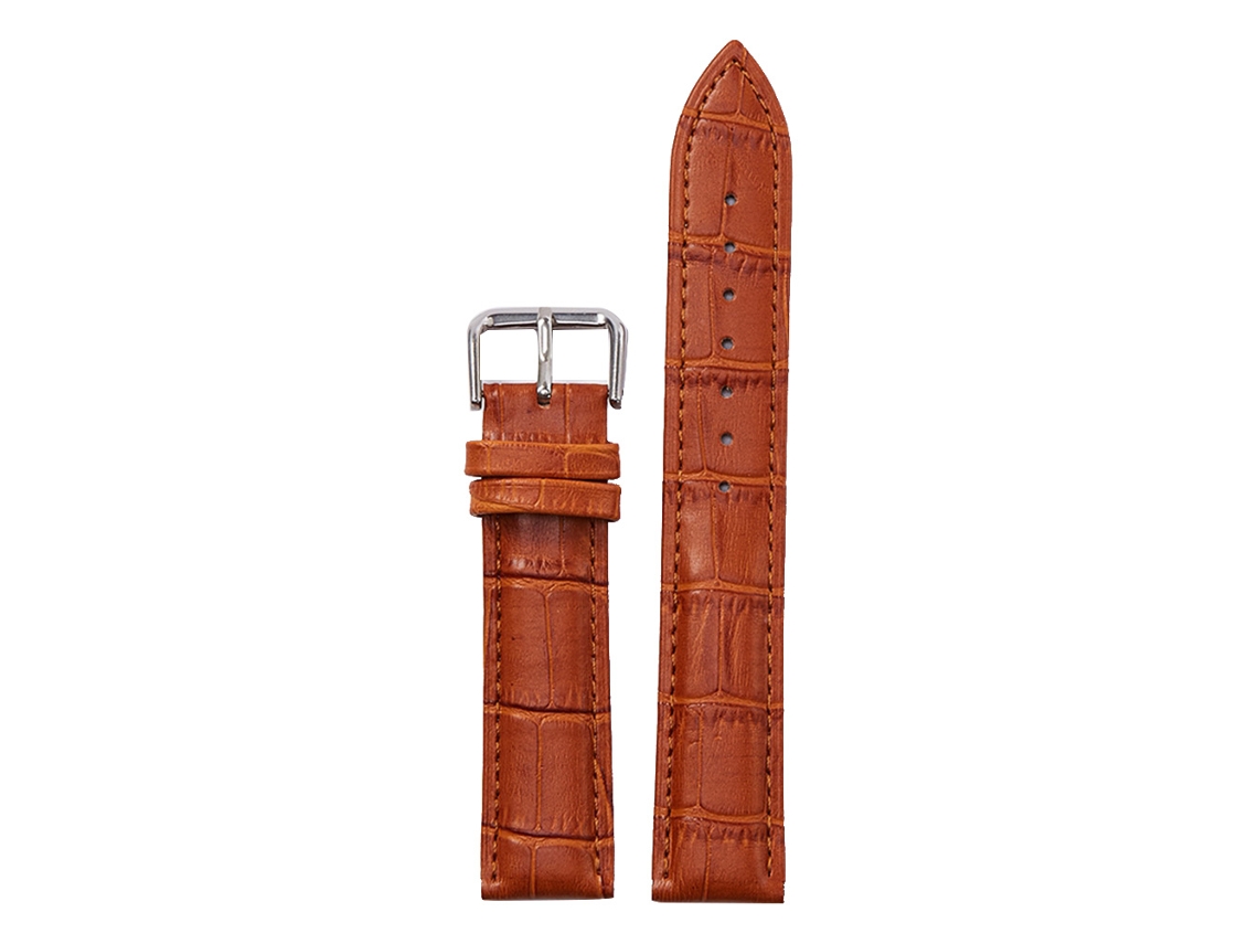 Correa de reloj de piel auténtica con hebilla, 12 mm, marrón claro