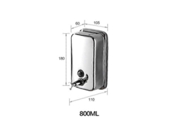Dispensador de jabón negro de 500/800/1000 ml/Dispensador de baño de acero inoxidable con espejo para pared, para el hogar, Rosewell