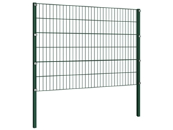 vidaXL Panel de valla con postes de hierro verde 8,5x1,2 m