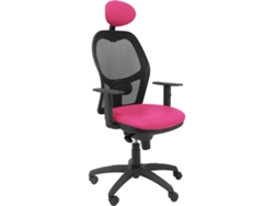 Silla de Escritorio Ejecutiva PIQUERAS Y CRESPO Jorquera Rosa y Negro (Cabecero fijo - Malla y Similpiel)