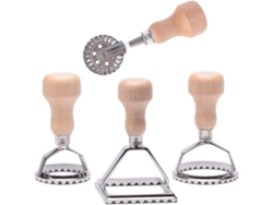 Kit Para Cortar Wonton, Moldes Redondos Y Cuadrados, Moldes Para Masa Con Mango De Madera Y Forma Ondulada*