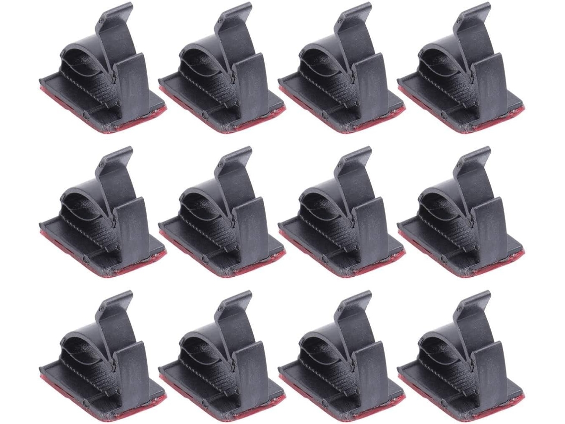 50 Piezas De Clips Adhesivos De Doble Cara Para Cables Pa66, Pegamento Rojo Potente,