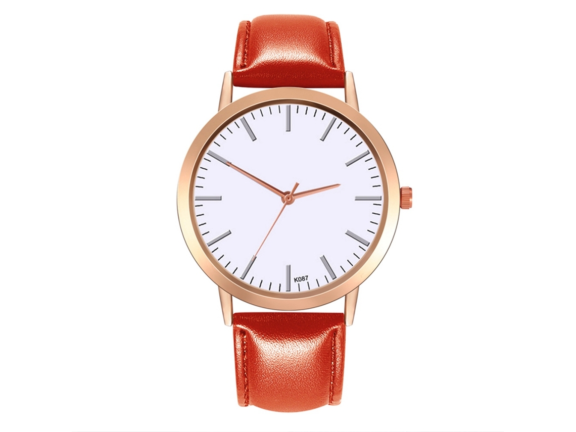 Elegante Reloj De Pulsera Para Mujer Con Cuarzo Rojo Y Correa De Cuero.