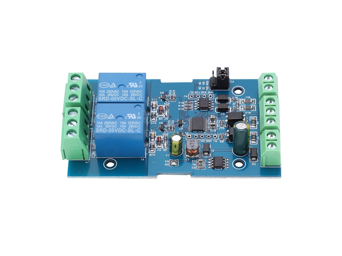Módulo Relé 2 Canales Con Protección Anti-inversión Entrada/salida 7-24v Interfaz Rs485/ttl Uart
