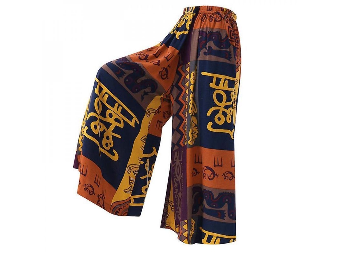 2026-pantalones Hippie Boho De Pierna Ancha Holgado Para Mujer Con Estilo Patchwork Talla Plus 5xl Morado