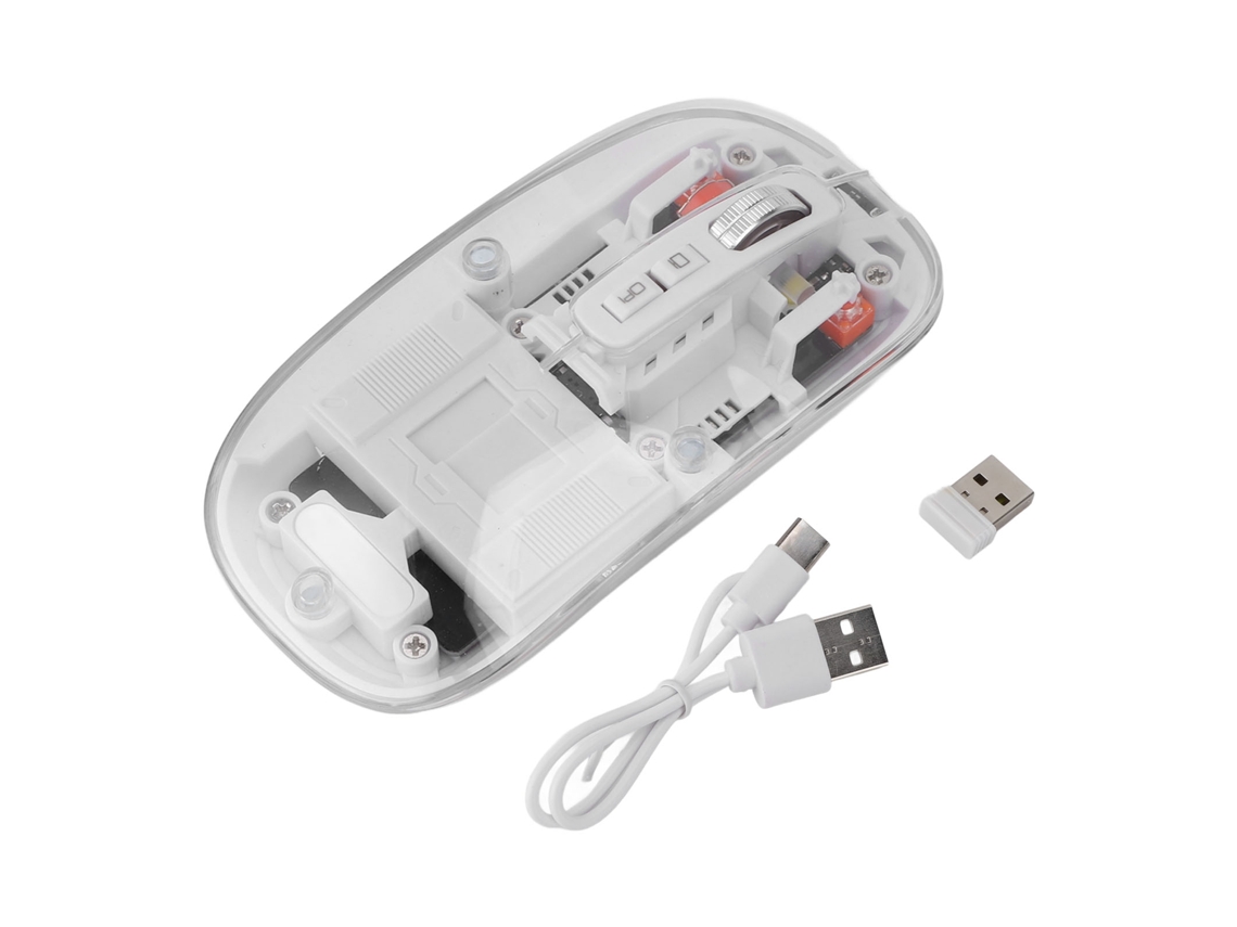 Ratón inalámbrico Bluetooth blanco transparente
