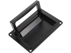 Manilla Plegable Integrada Para Puerta, Fabricada En Aleación De Zinc Negro, Empotrada, Inoxidable Y Silenciosa.