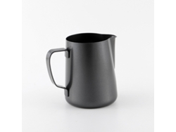 Taza de acero inoxidable con pico recubierto de teflón de color, negra, 400 ml Sfushos