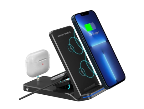 Estación de Carga Sem Base Rápido para Apple, Samsung BISBISOUS Negro